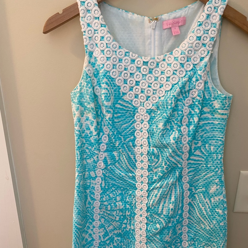 Lily Pulitzer bright turquoise blue dress